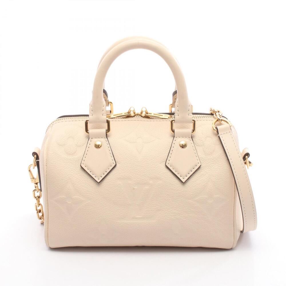 Louis Vuitton Speedy Bandouliere Empreinte Leather Handbag Ivory White
